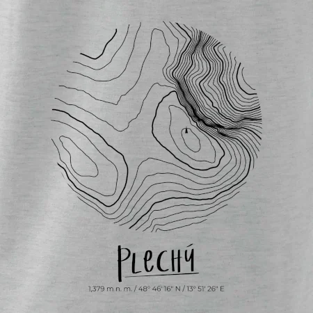 Plechý - vrstevnice v kruhu