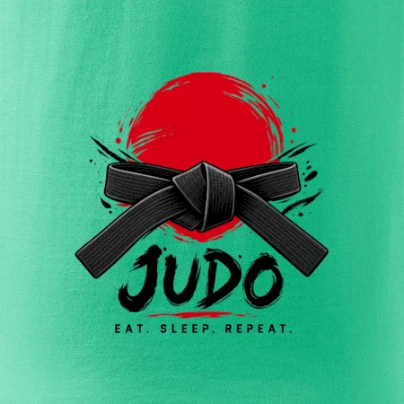 Judo černý pás a červené slunce eat sleep repeat
