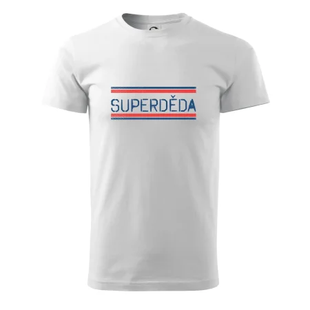 SUPERDĚDA nápis modro červený