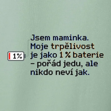 Jsem maminka. Moje trpělivost je jako 1 % baterie