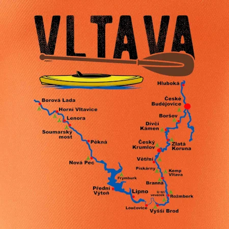 Mapa řeky Vltavy