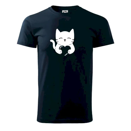 Kočka drží srdce