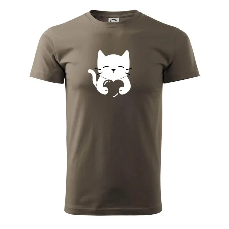 Kočka drží srdce