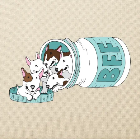 Bullterrier Friends Forever zelené (Pecka design)