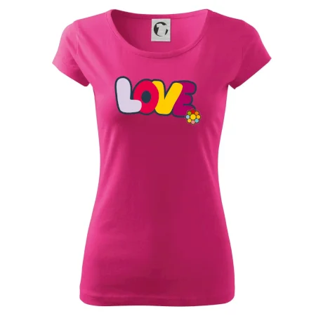 Love nápis s květinou