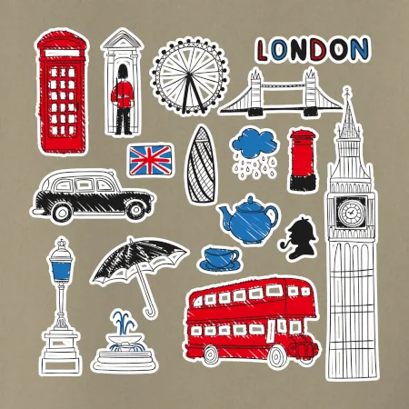 Velká Británie - kreslené ikonky