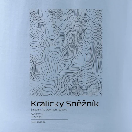 Králický Sněžník - vrstevnice v obdélníku