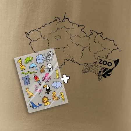 Tričko s mapou + ZOO nažehlovačky