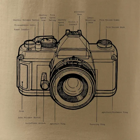 Nákres starý fotoaparát