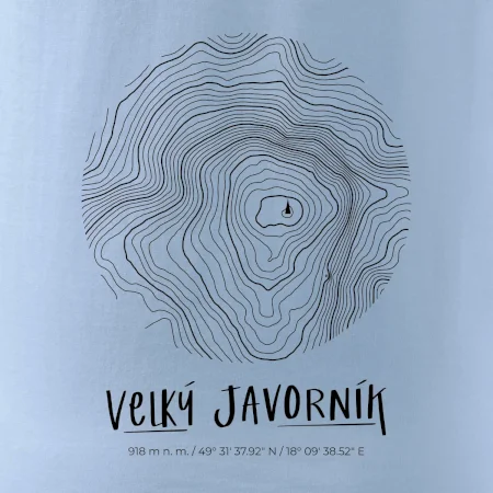 Velký Javorník - vrstevnice v kruhu