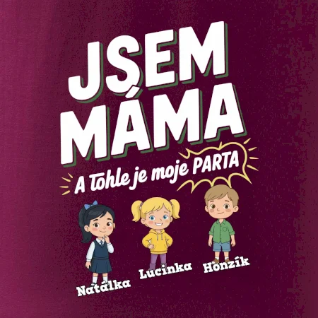 Jsem máma a tohle je moje parta  (obrázky a jména dětí)