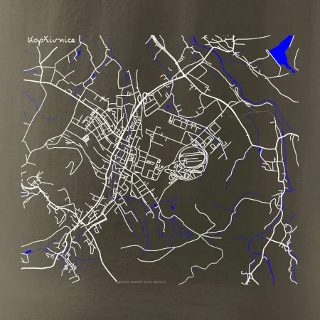 Kopřivnice - Mapa s vodními toky