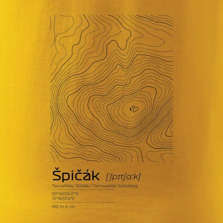Špičák - vrstevnice v obdélníku