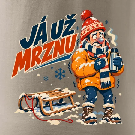 Rodinná vánoční trička - Já už mrznu táta sáňkování