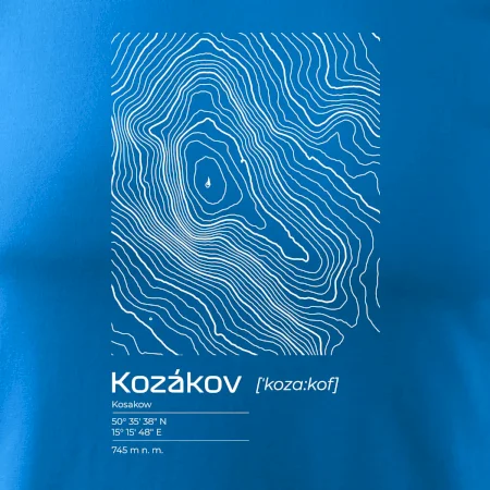 Kozákov - vrstevnice v obdélníku