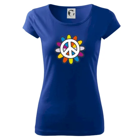 Peace symbol s kreslenou květinou