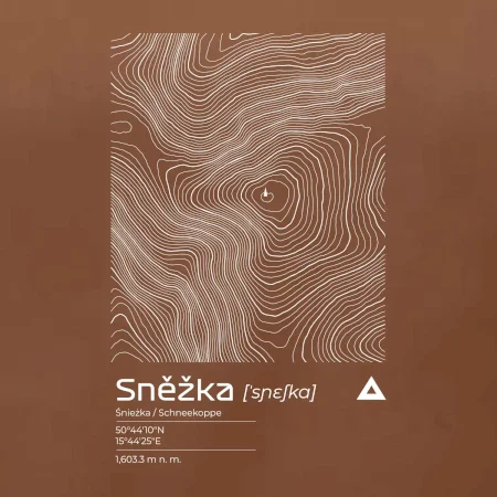 Sněžka - vrstevnice v obdélníku