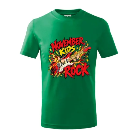 Rocková listopadová kytara s dětskými rukama