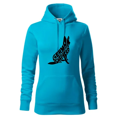 Německý ovčák sedící napis
