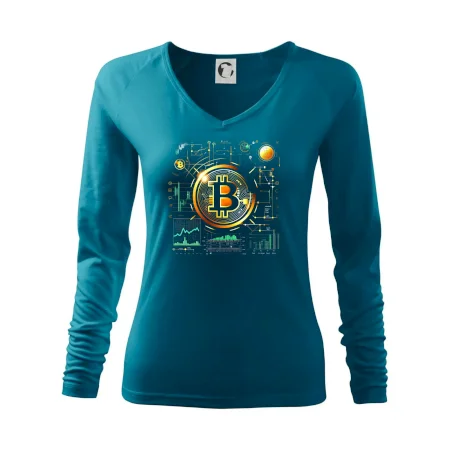 Bitcoin logo s grafy