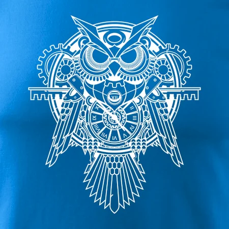 Steampunk sova černobílá
