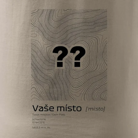 Vaše místo - vrstevnice v obdélníku