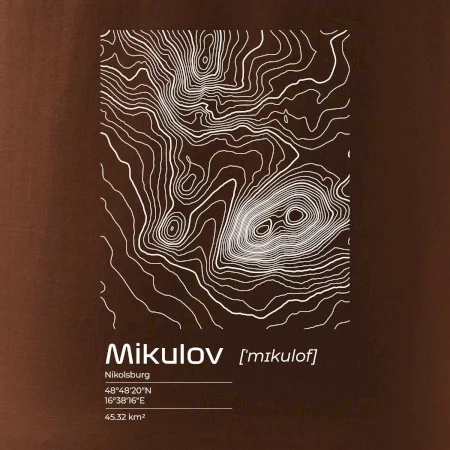 Mikulov - vrstevnice v obdélníku