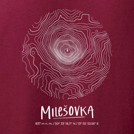 Milešovka - vrstevnice v kruhu