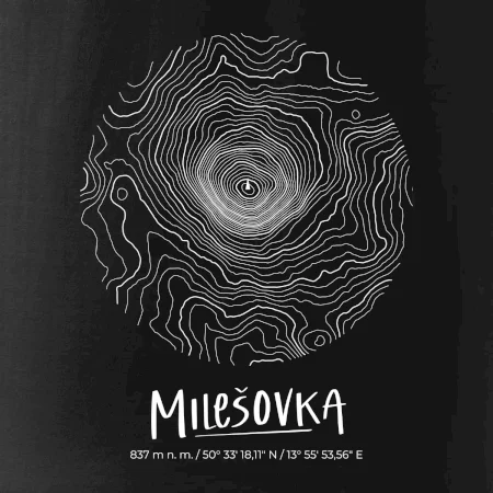 Milešovka - vrstevnice v kruhu