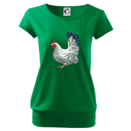 Slepice kreslená bílá
