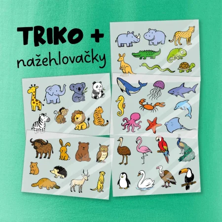 Tričko + 42 nažehlovacích zvířátek