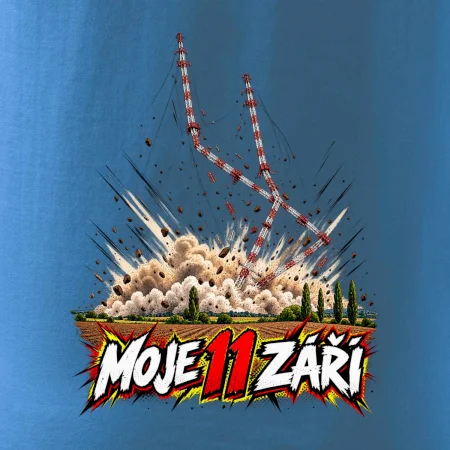 Liblice B pád vysílačů moje 11 září komiksový motiv