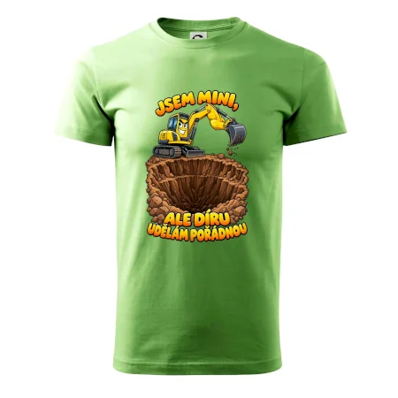 Mini bagr udělá pořádnou díru