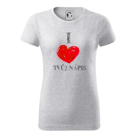 I love malované srdce - vlastní nápis