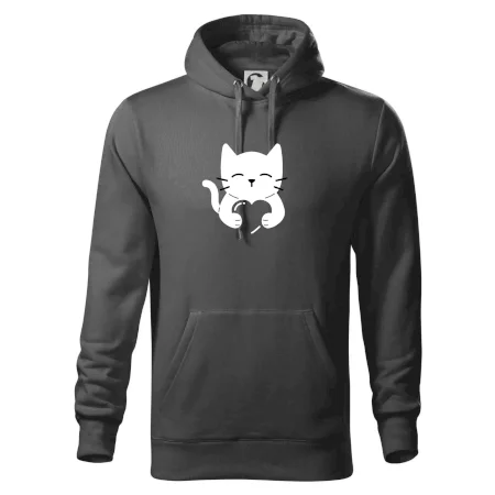 Kočka drží srdce