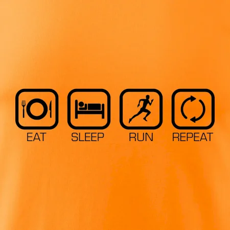 Eat sleep run repeat v řadě