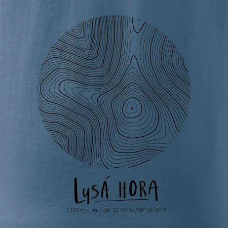Lysá hora - vrstevnice v kruhu