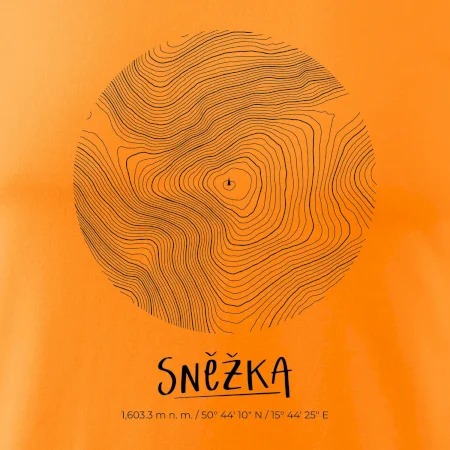 Sněžka - vrstevnice v kruhu
