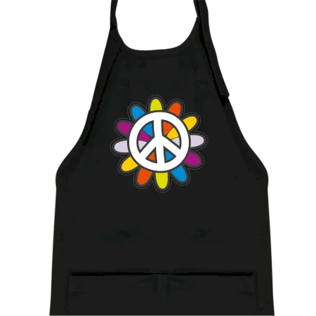Peace symbol s kreslenou květinou