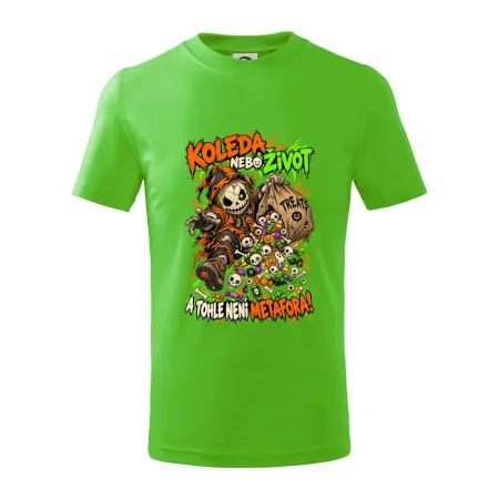 Halloweenský koledník s pytlem strašidelných sladkostí