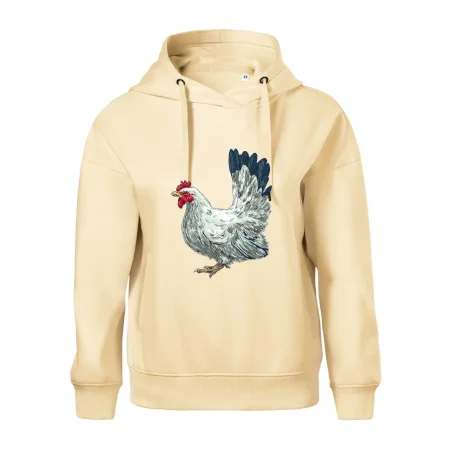 Slepice kreslená bílá