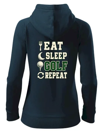Eat sleep golf repeat typografie