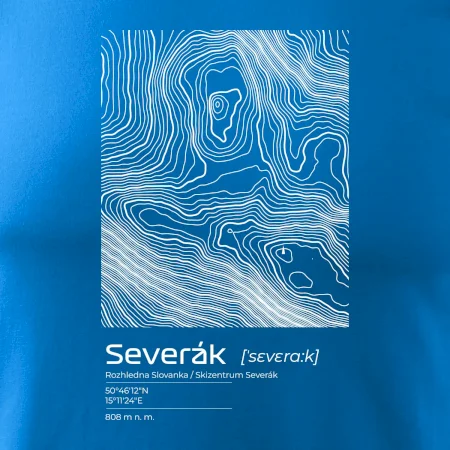 Severák - vrstevnice v obdélníku