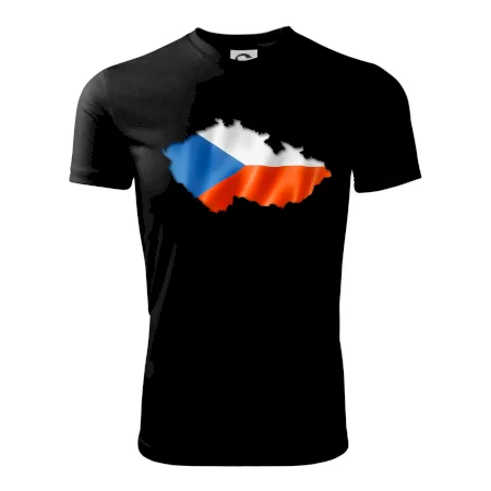 Česká vlajka v obrysu republiky