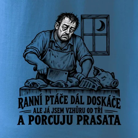 Řezník vzhůru od tří a porcuju prasata