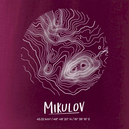 Mikulov - vrstevnice v kruhu
