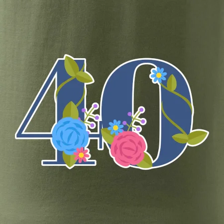 Květinové číslo kreslené - 40