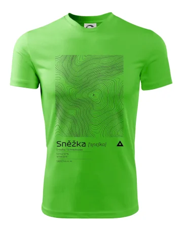 Sněžka - vrstevnice v obdélníku