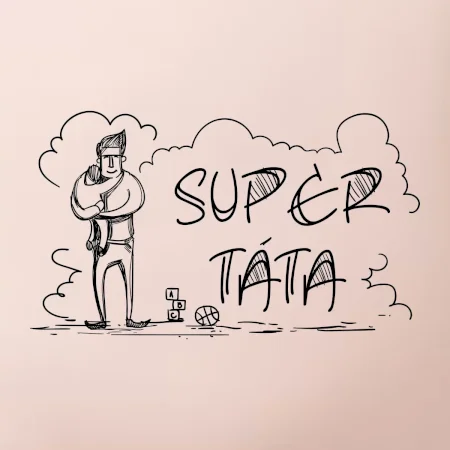 Kreslený nápis super táta