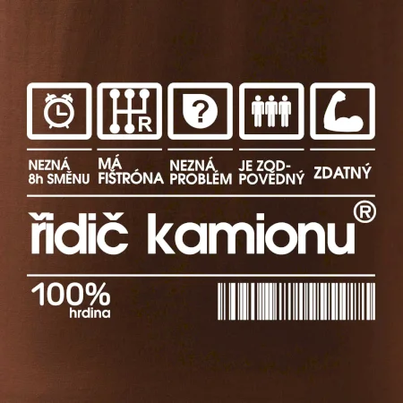 Čárový kód řidič kamionu